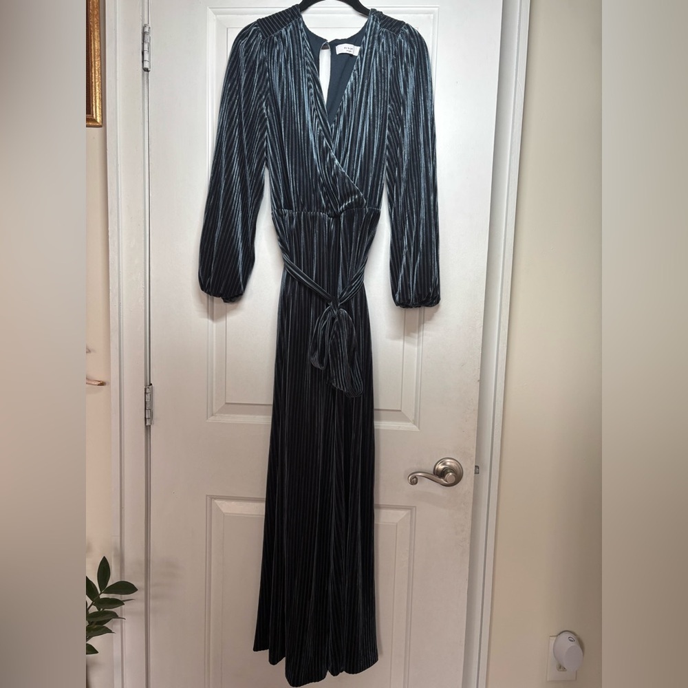 Anthropologie Ali & Jay Samantha Velvet Jumpsuit in Teal, L - Picture 2 of 7